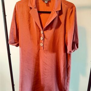 Primark Rustic Terracotta Short Sleeve Button Polo Shirt
